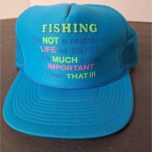 Vintage Mesh SnapBack Cap Hat Fishing It’s Not A Matter of Life Or Death It’s...